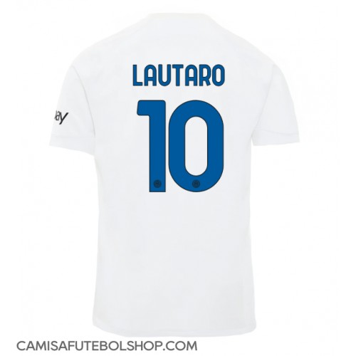 Camisa de time de futebol Inter Milan Lautaro Martinez #10 Replicas 2º Equipamento 2023-24 Manga Curta